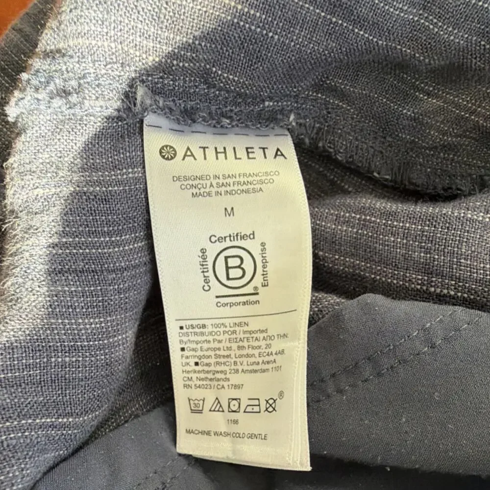 Athleta Retreat Women's High Rise Pants Wide Leg Size M Blue Raining Violet - Picture 6 of 8